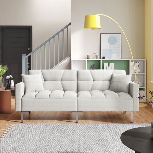 Linen Futon Upholstered Sofa